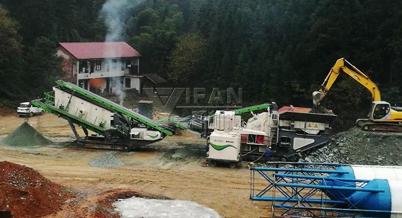 履带建筑垃圾处理现场一