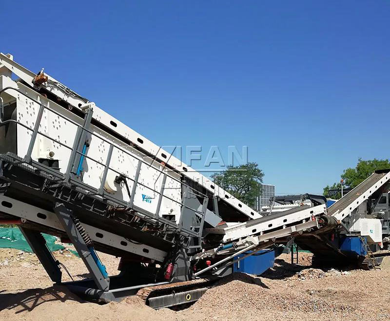 移动式建筑垃圾处理生产线现场